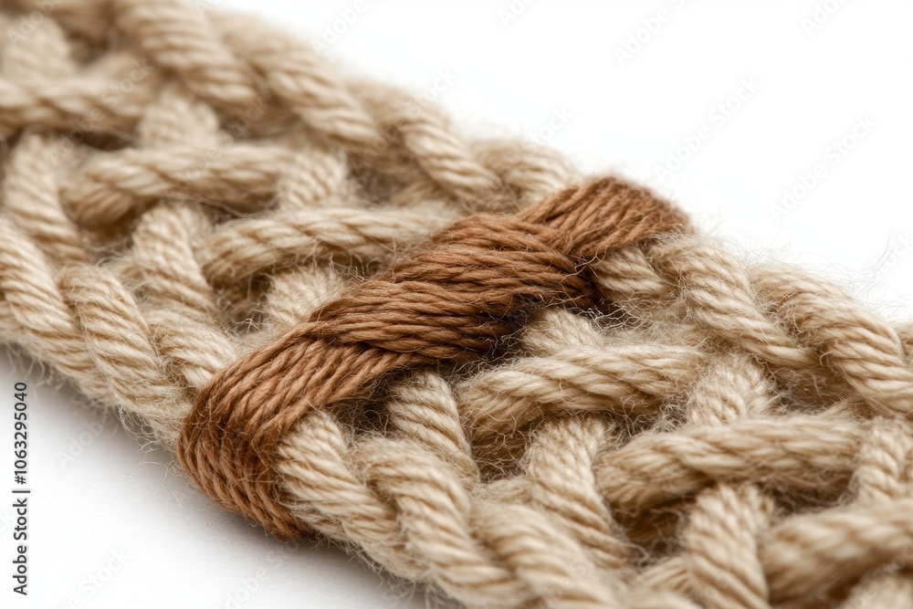 Crochet Tool with Hooked Yarn Element White Background Crochet Tool with Hooked Yarn Element White Background