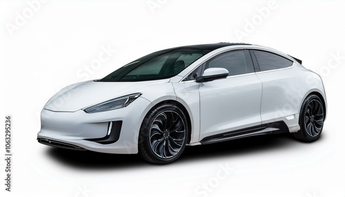 white future car isolate on White background PNG