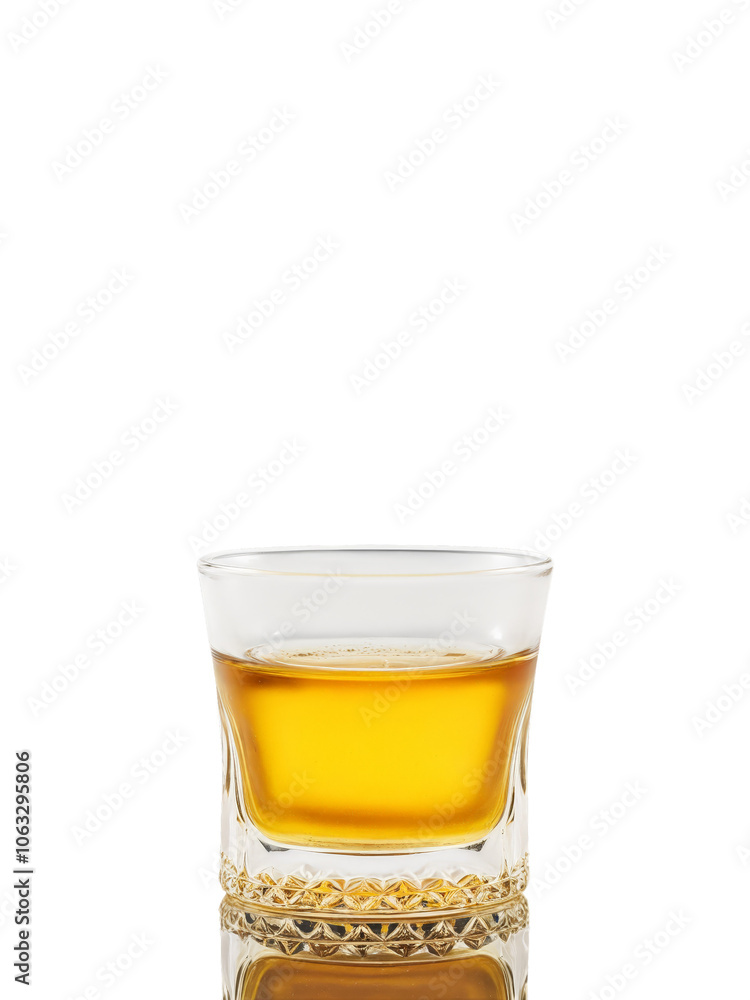 Czech Becherovka shot of the herbal bitter liqueur Becherovka served in shot glass Czech Becherovka shot of the herbal bitter liqueur Becherovka served in shot glass