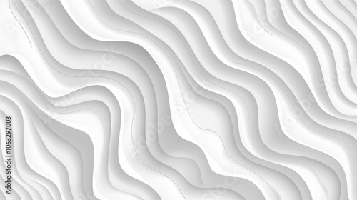 Abstract Flat Design with White Plastic Lines on a White Background, Minimalist Patterned Texture