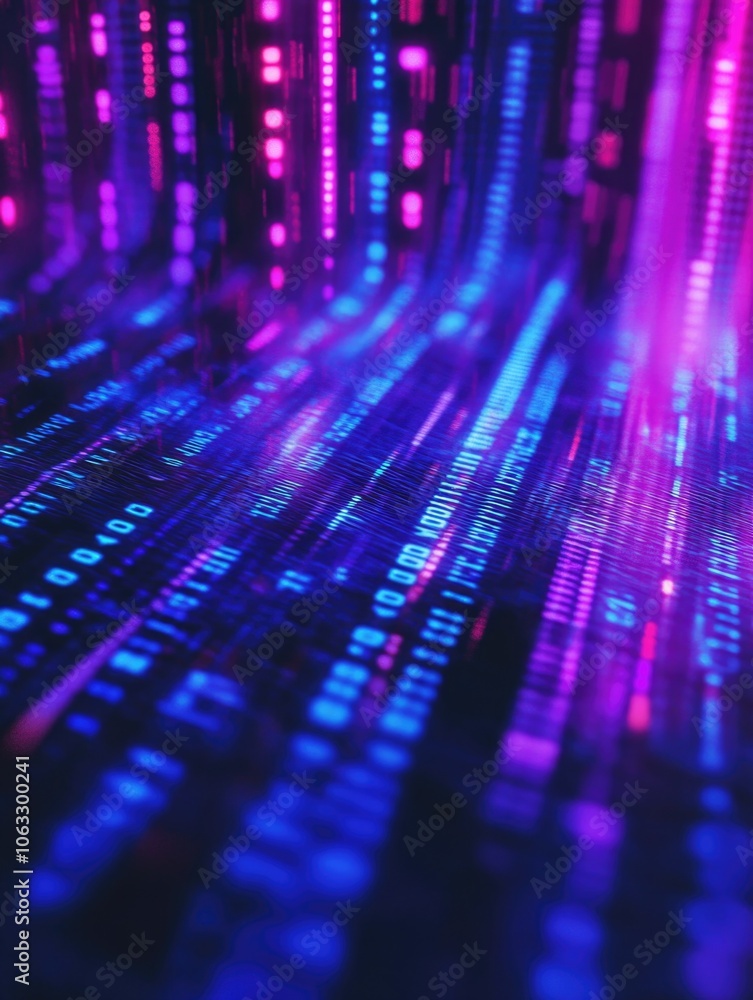 Close-up view of binary code patterns on a computer screen Close-up view of binary code patterns on a computer screen