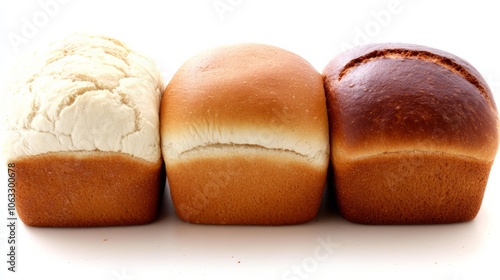 three loaves of bread, Isolated on a white background