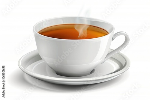 Wallpaper Mural A delicate cup of hot tea sitting on a saucer, perfect for a cozy moment Torontodigital.ca