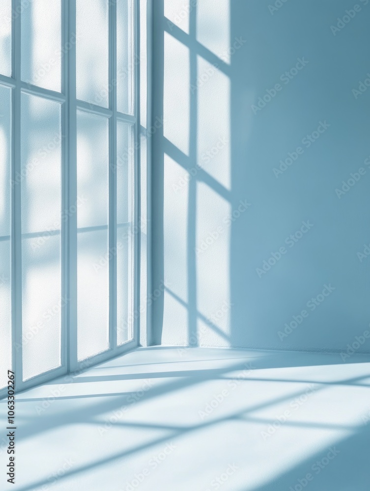 Interior space with natural light from window panes. Interior space with natural light from window panes.