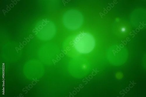 Emerald green abstract Bokeh background with glowing balls 