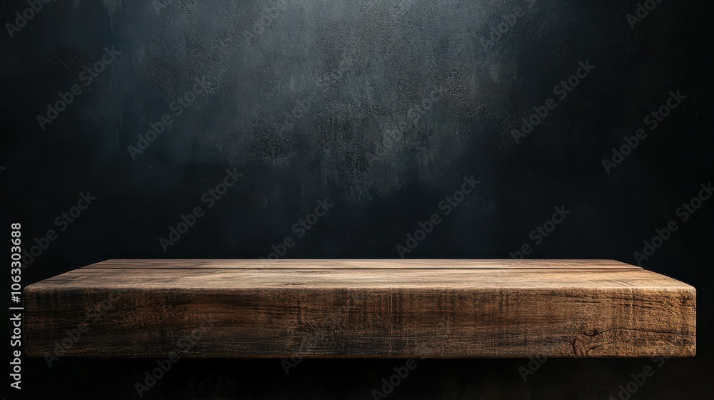 Wooden empty Podium on Dark Wall Studio Backgrounds Wooden empty Podium on Dark Wall Studio Backgrounds