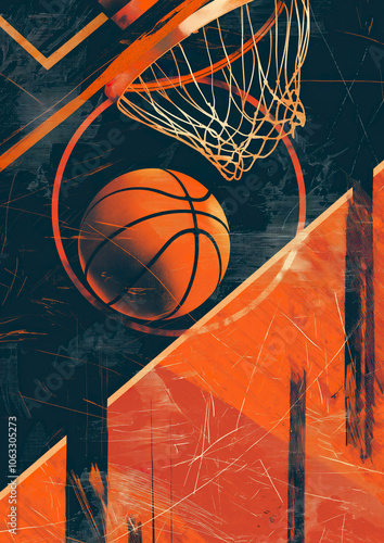 Basketball. Ball. Sports art