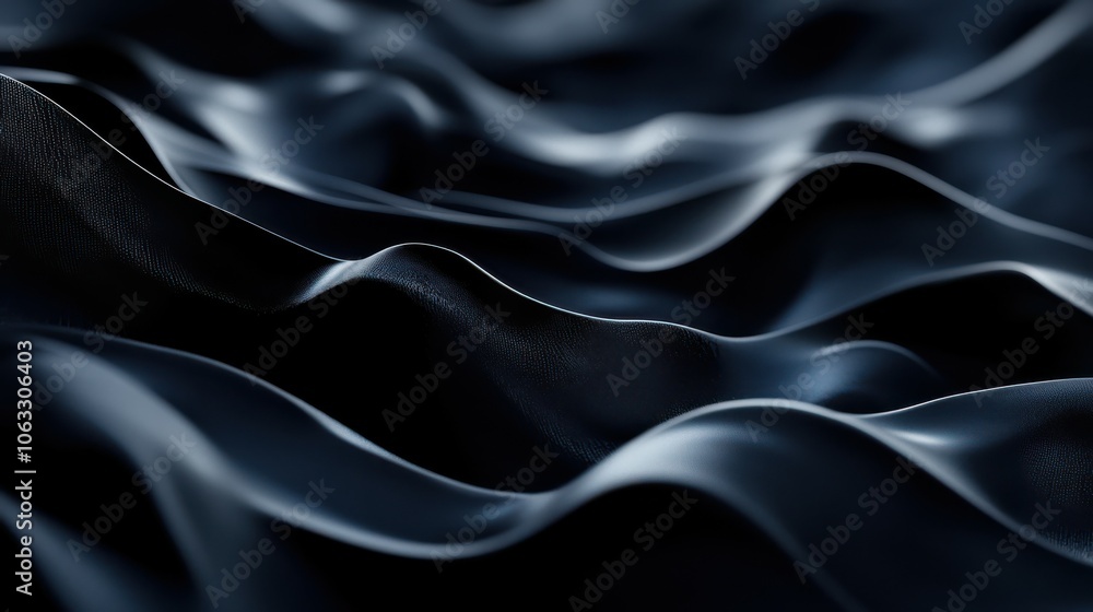 Obraz premium wavy detailed shape. Dark futuristic background.