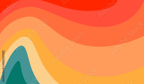 vector illustration of abstract orange background with waves pattern. seamless fluid wallpaper in summer pallet colors