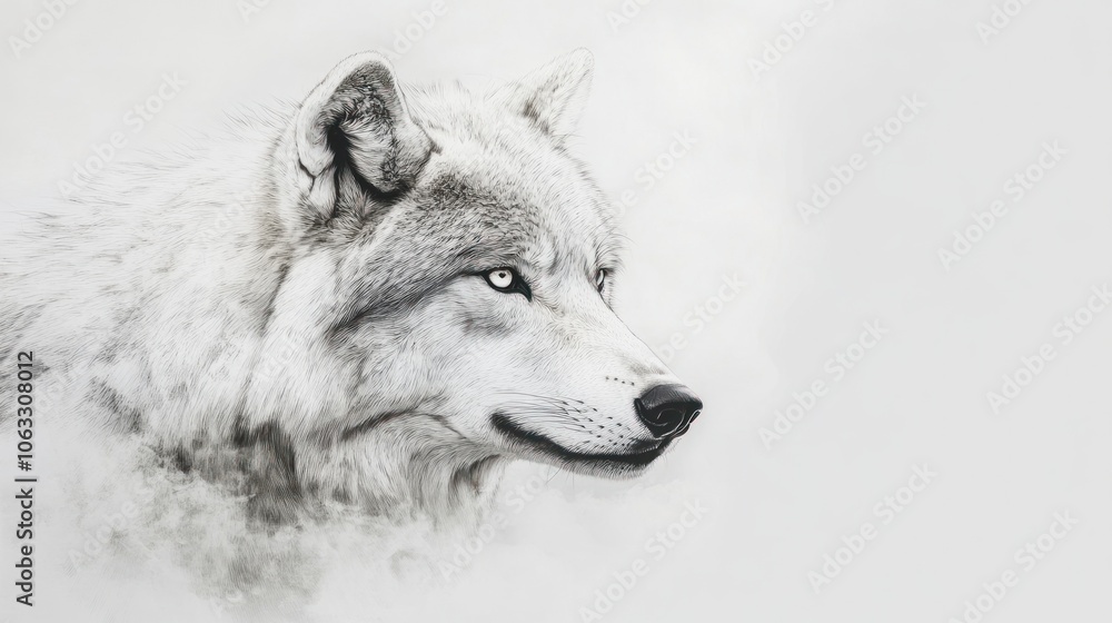 Fototapeta premium Majestic Arctic Wolf in the Snow