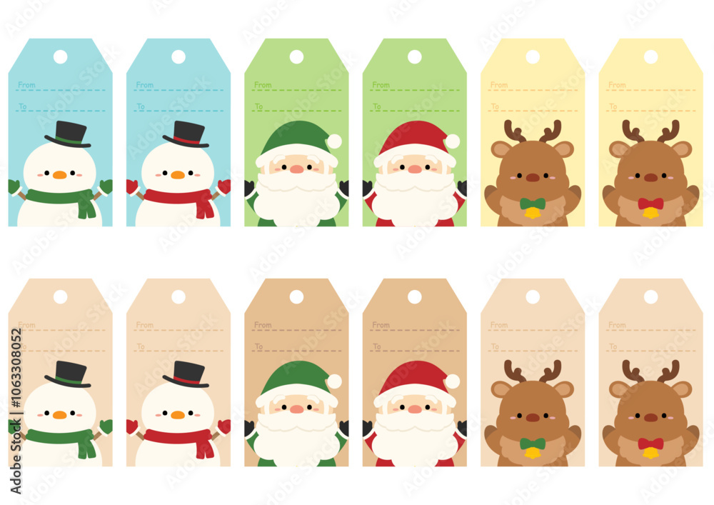 Obraz premium クリスマスのかわいいタグのセット