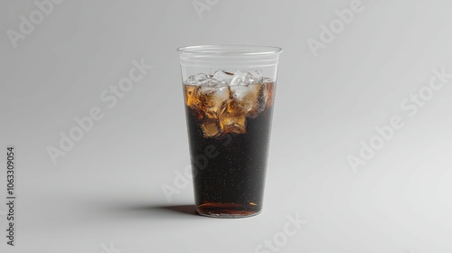 Plastic Cup with Soda Mockup