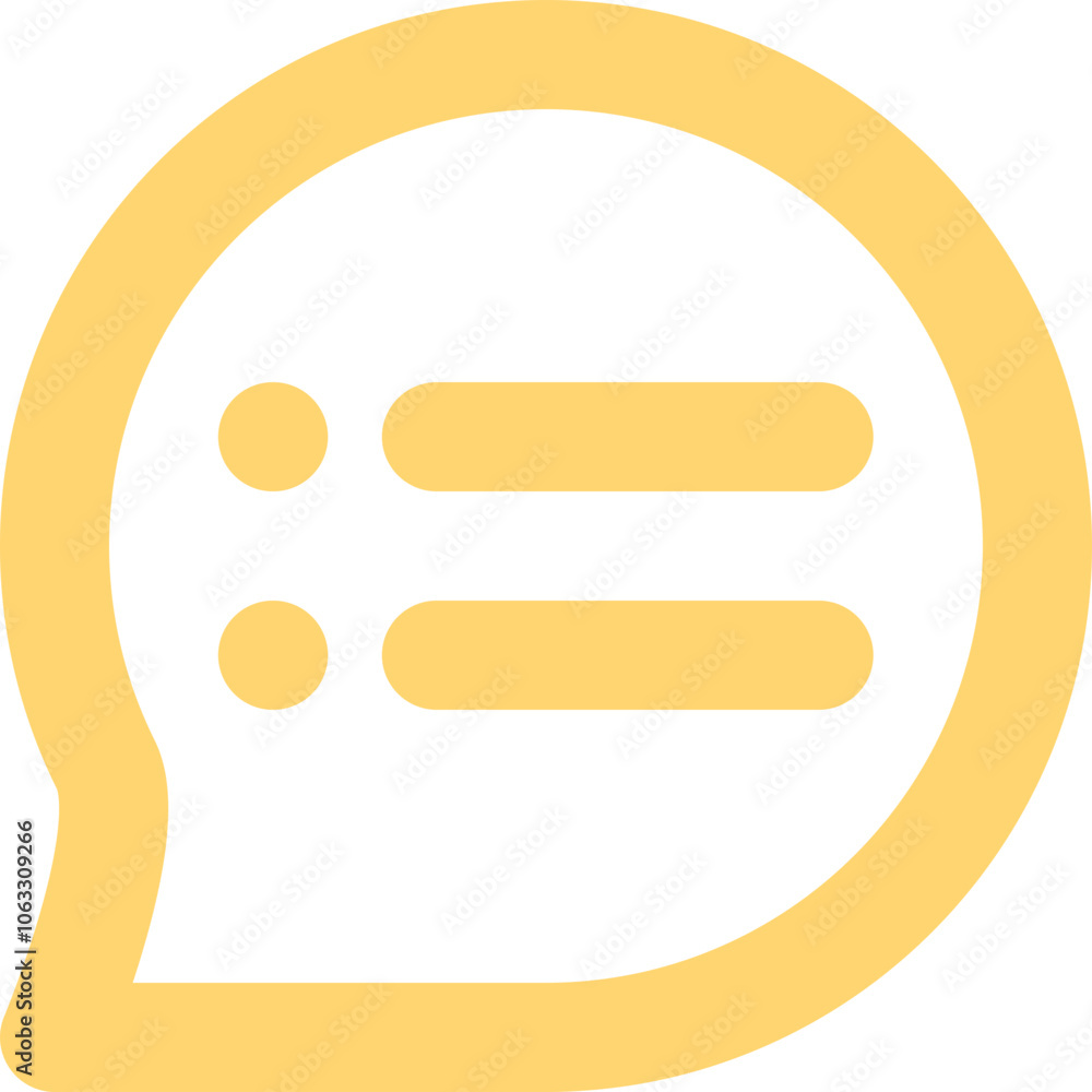 Message Circle List icon logo design
