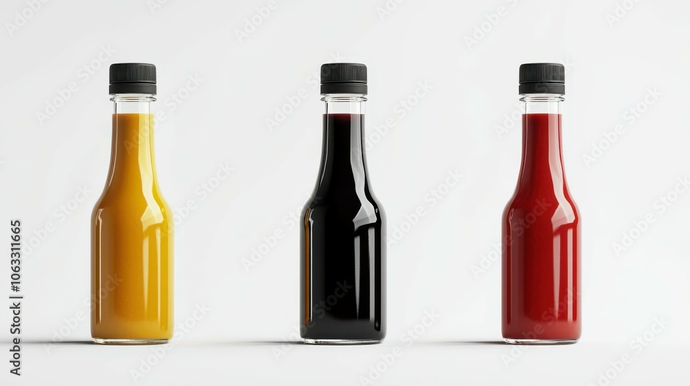 Set Sauce Bottle Mockup Set Sauce Bottle Mockup