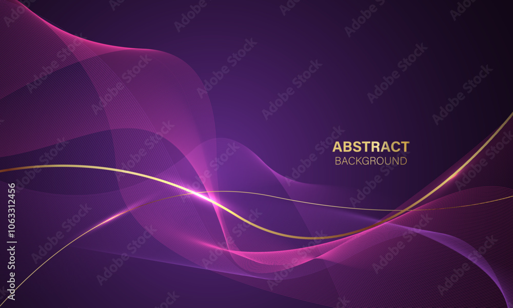 Abstract purple gold light luxury wave curve with blank space for text place design modern creative background vector Abstract purple gold light luxury wave curve with blank space for text place design modern creative background vector