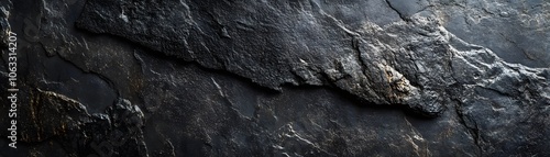 A Close-Up of Rough, Black, Weathered Rock Texture