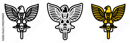 Eagle Standard icon is a symbol of Roman power and unity carried by the legion as a representation of military pride and loyalty.