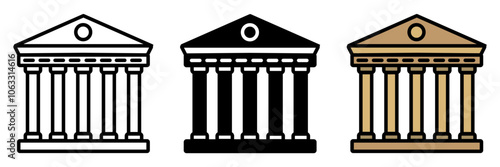 Forum icon is a central public space in ancient Roman cities used for markets political discussions and social gatherings surrounded by temples.
