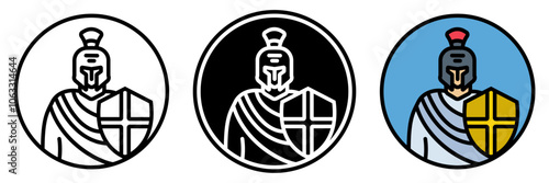 Gladiator icon is a trained fighter in ancient Rome who entertained audiences in brutal combat within grand arenas battling other gladiators or animals.