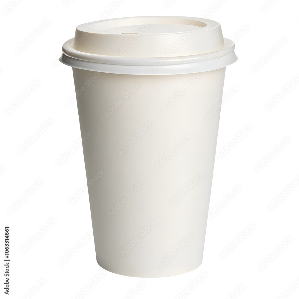Plain White Disposable Coffee Cup on transparent background cutout, PNG file, Cutout file Plain White Disposable Coffee Cup on transparent background cutout, PNG file, Cutout file