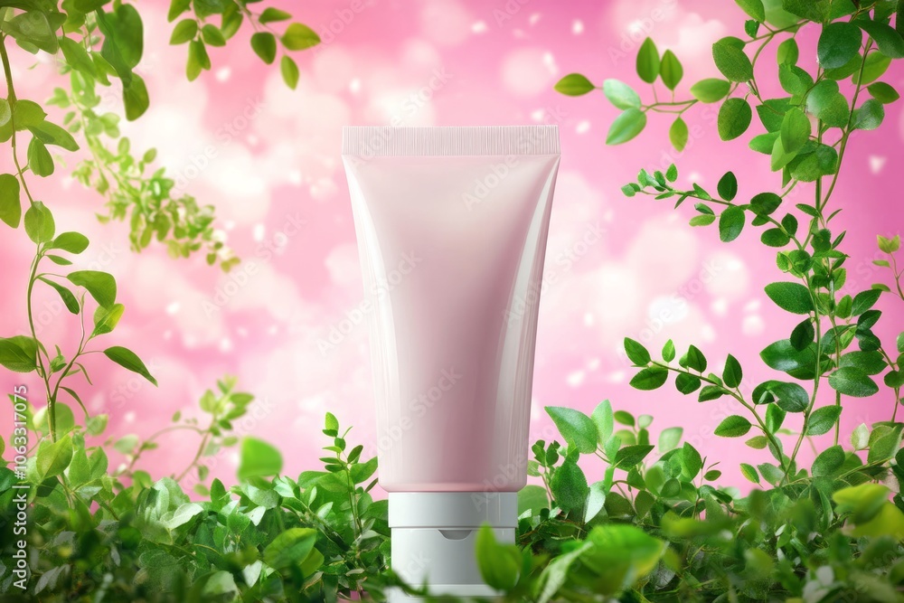 white blank tube of cream for mockup the background is bright pink white blank tube of cream for mockup the background is bright pink