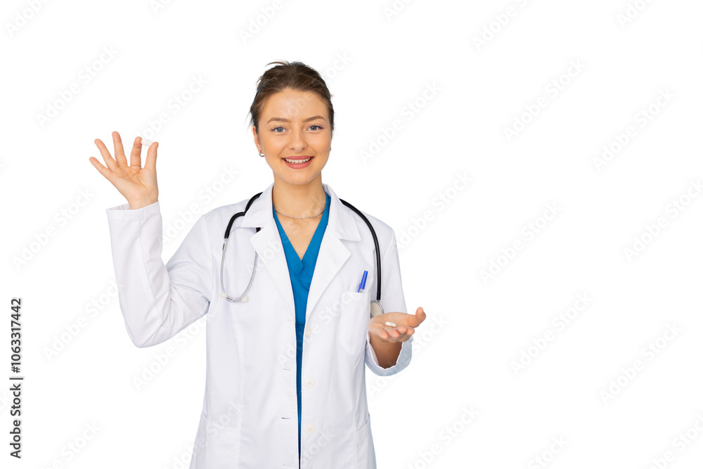 Confident doctor holding a supplement for patient education Confident doctor holding a supplement for patient education