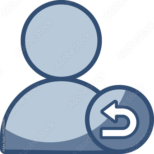 vector icon user reply, transparent background. replaceable blue color design