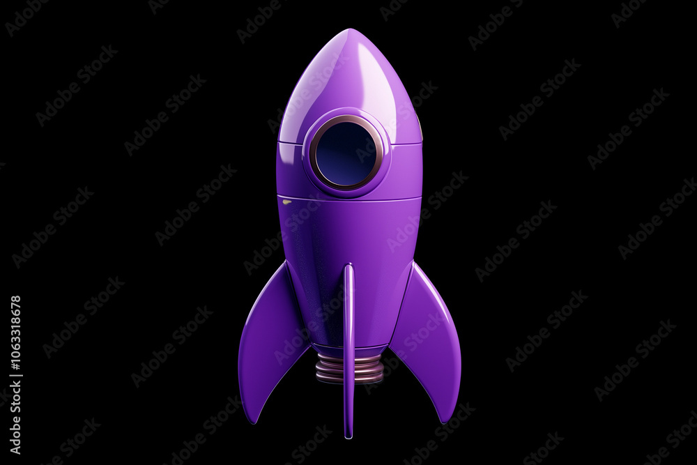 a purple and white toy rocket a purple and white toy rocket