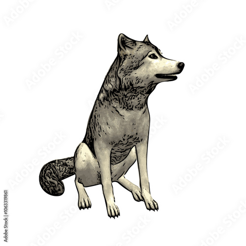 Wolf vector animal ilustration  photo