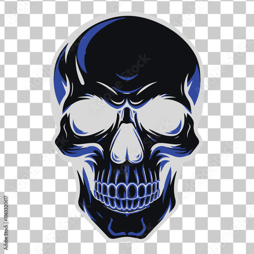 Human skull head silhouette vector design