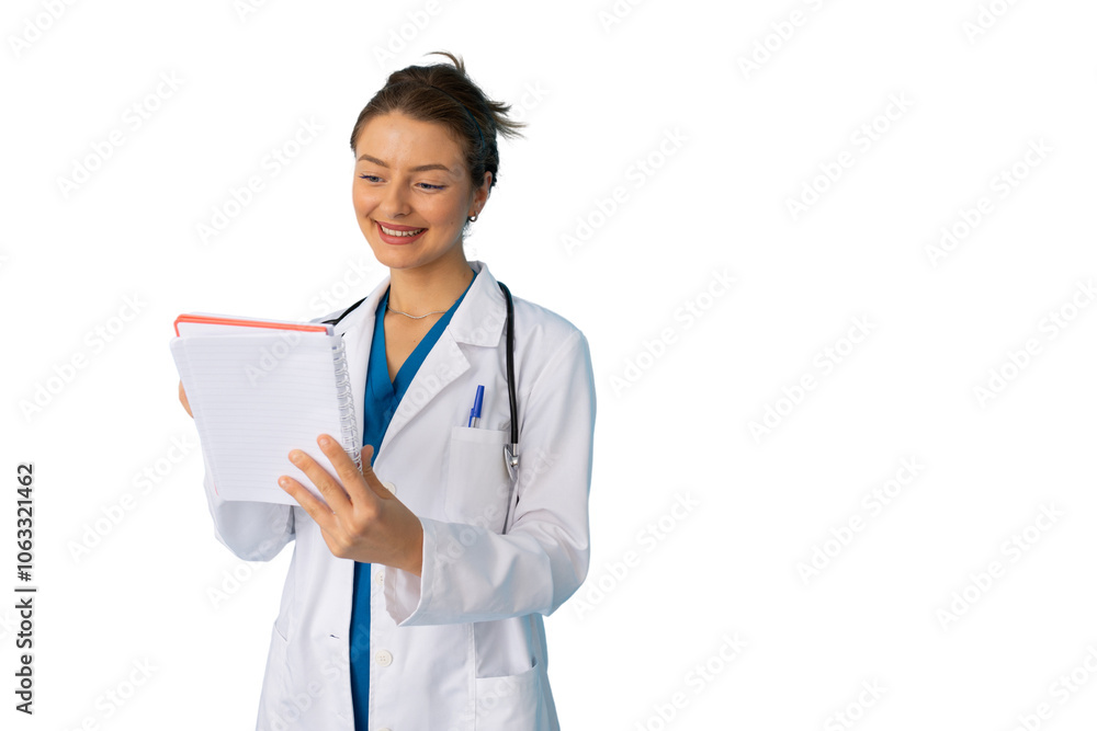 Young female doctor confidently addressing patient concerns Young female doctor confidently addressing patient concerns