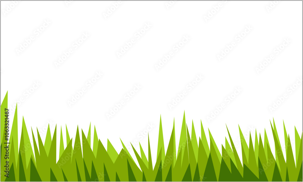 Obraz premium A simple illustration of green grass against a plain background.