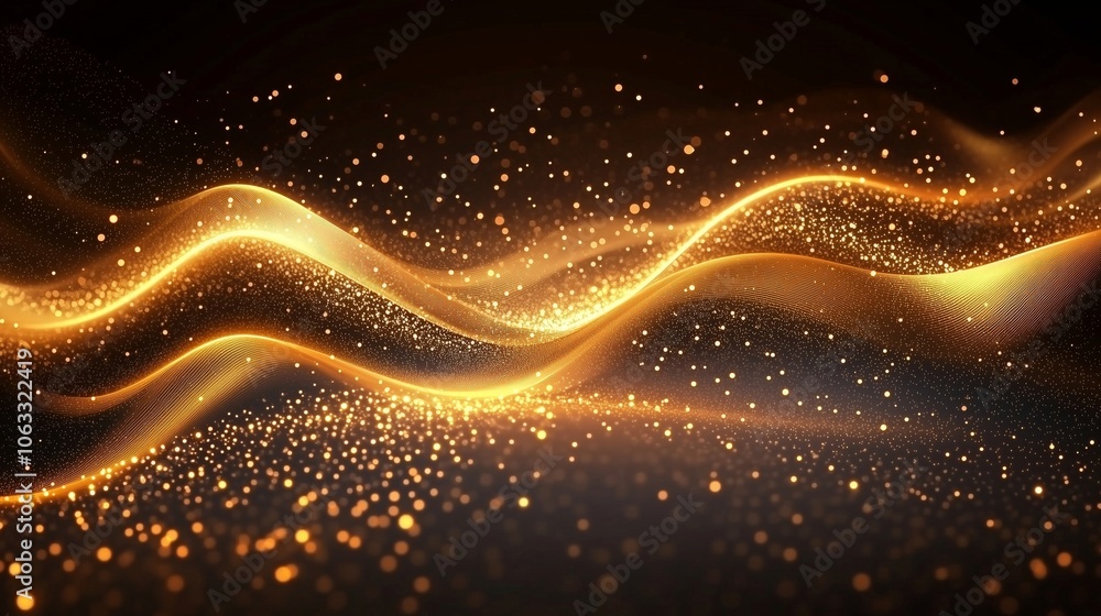 A Creative Exploration of Golden Sparkling Waves and Light A Creative Exploration of Golden Sparkling Waves and Light