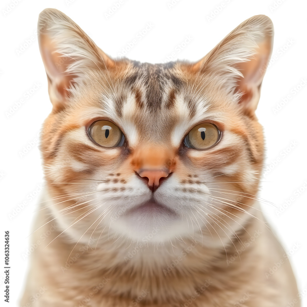Portrait of a cat on a white background. Close-up. Portrait of a cat on a white background. Close-up.