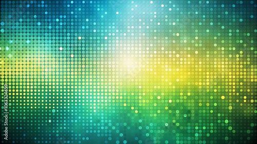 Abstract Pattern of Glowing Circles in Hues of Green and Yellow, Evoking a Sense of Energy and Vibrance