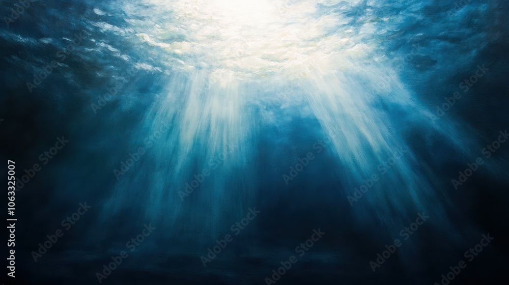 Fototapeta premium ray of light in the sea,