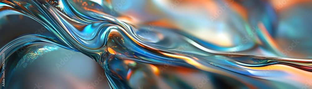 Abstract Wavy Liquid Surface with Iridescent Colors Abstract Wavy Liquid Surface with Iridescent Colors