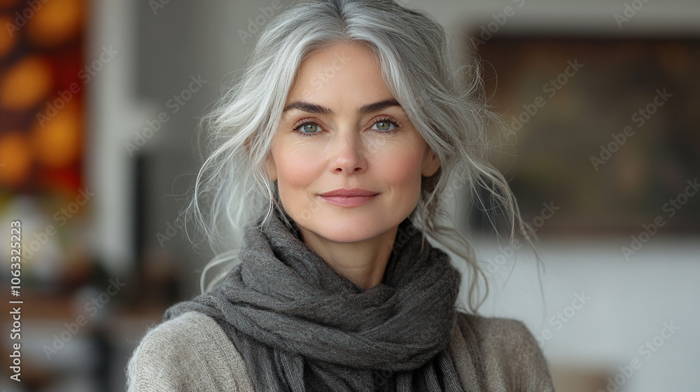 Portrait of a fifty-year-old well-groomed woman Portrait of a fifty-year-old well-groomed woman