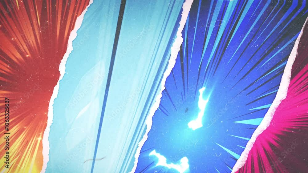 Vintage Comic Book Action Background/ Animation of a powerful vintage ...