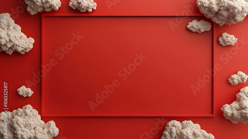 chinese new year 2025 red background around the clouds with copy space text  photo