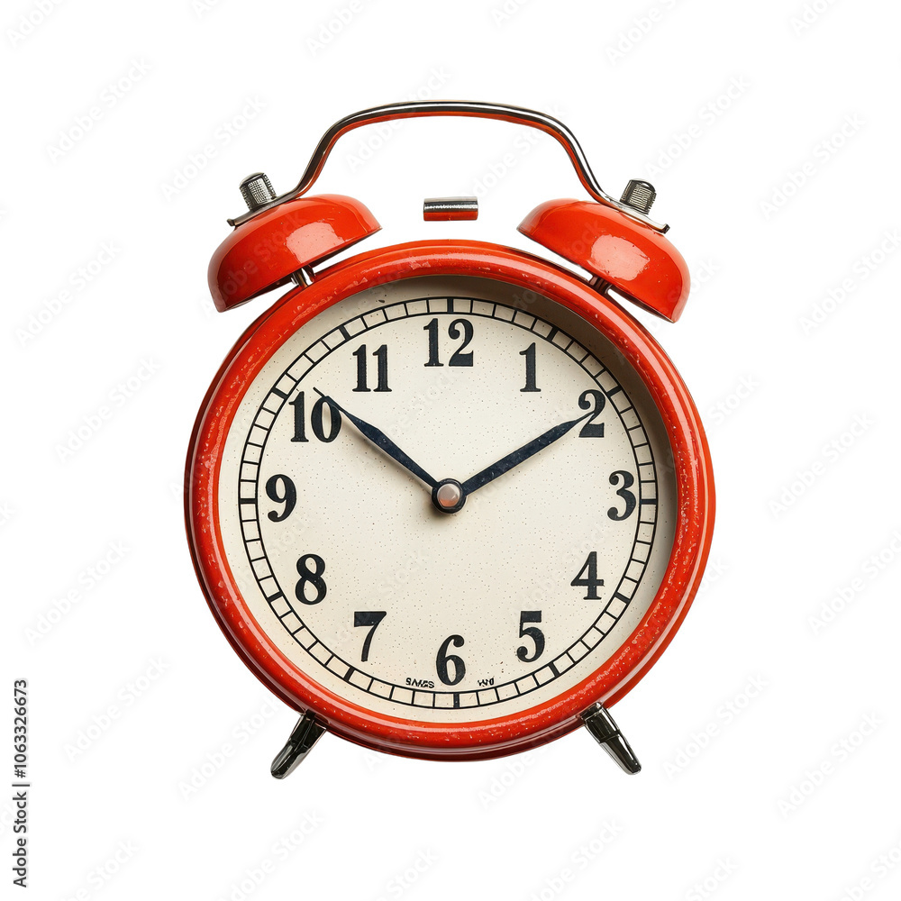 red alarm clock isolated on transparent background red alarm clock isolated on transparent background