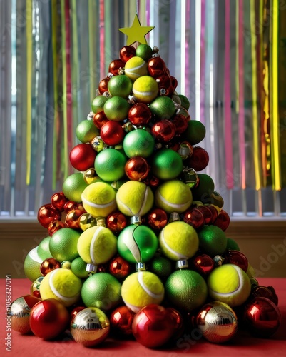 Whimsical Tree: Tennis Balls for a Merry Celebration photo