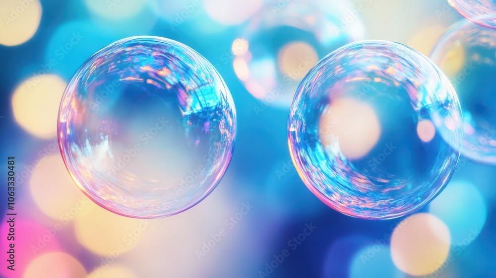 soap bubbles blue gradient macro. Abstract modern creative dispersion effect blending color spectrum