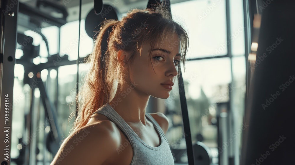 Fototapeta premium Sporty woman in gym