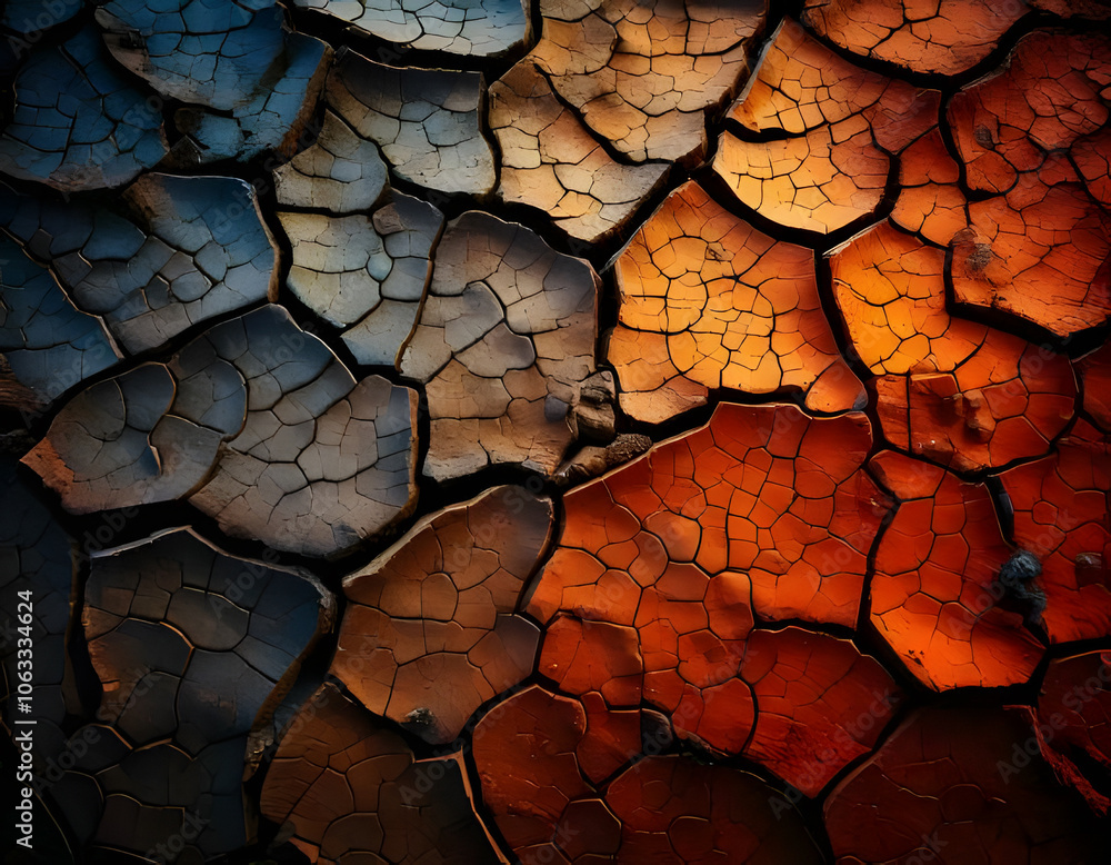 Exploring the intricate texture of cracked parched soil captured in a firefly macro shot revealing nature's patterns and resilience amidst harsh conditions