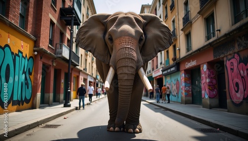 Stunning urban exploration wallpaper featuring an elephant photo