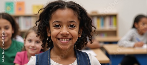 An African American girl attending an elementary school setting