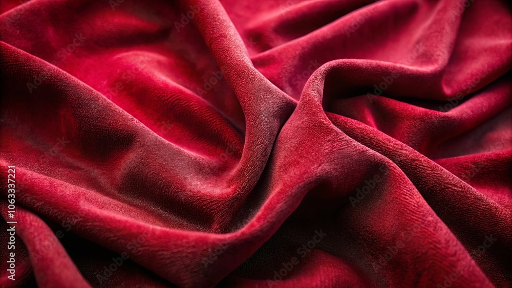 Obraz premium Soft Crimson Fabric Draped in Graceful Waves, a Luxurious and Elegant Texture