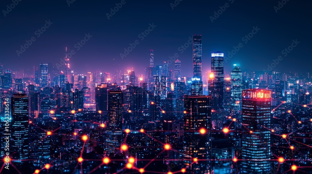 This image features a futuristic city skyline with an abstract glowing grid pattern, showcasing an interconnected urban environment brimming with innovation and energy. This image features a futuristic city skyline with an abstract glowing grid pattern, showcasing an interconnected urban environment brimming with innovation and energy.