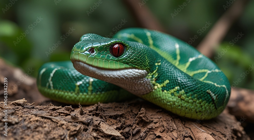 green snake on a tree green snake on a tree